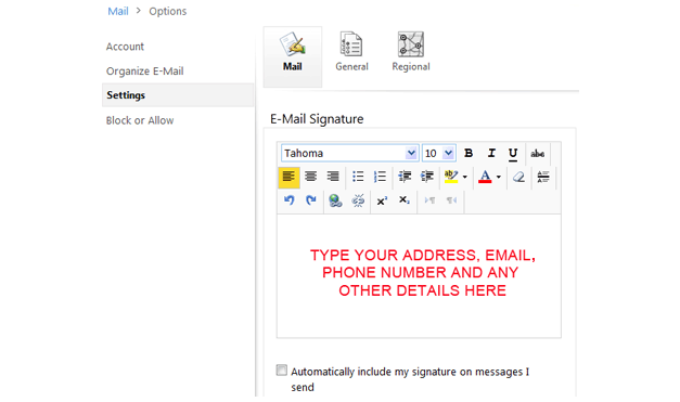 add email signature outlook web app